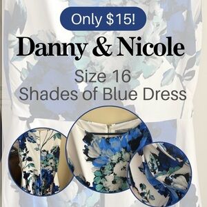Danny & Nicole Blue Floral Dress Size 16